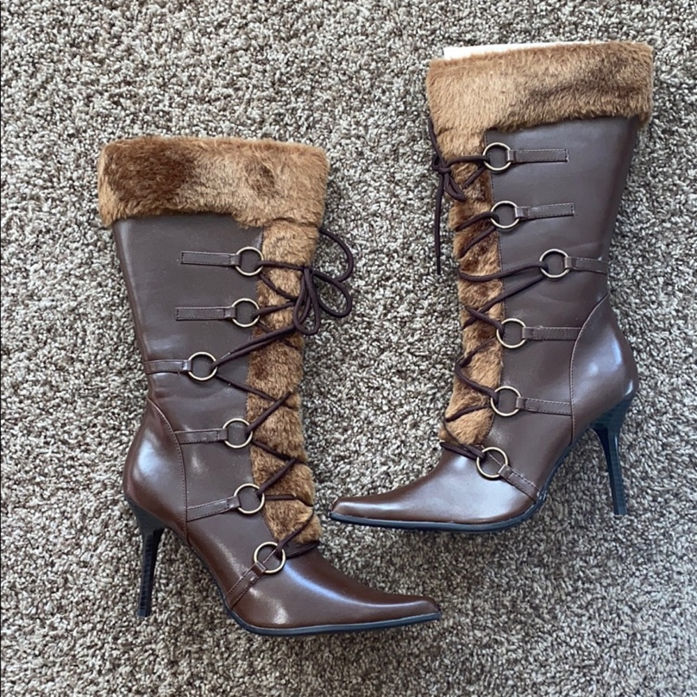 NIB🌟Vintage🌟Brown Fur Boots